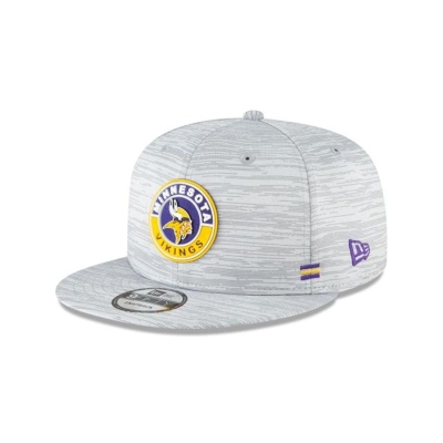 Grey Minnesota Vikings Hat - New Era NFL Official NFL Fall Sideline 9FIFTY Snapback Caps USA1738240